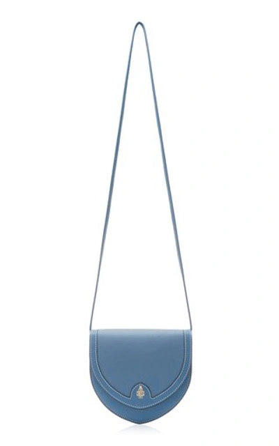 Shop Mark Cross Dunes Leather Crossbody Bag In Blue