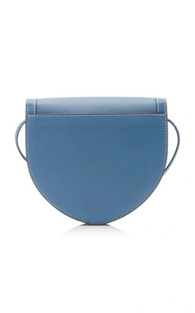 Shop Mark Cross Dunes Leather Crossbody Bag In Blue