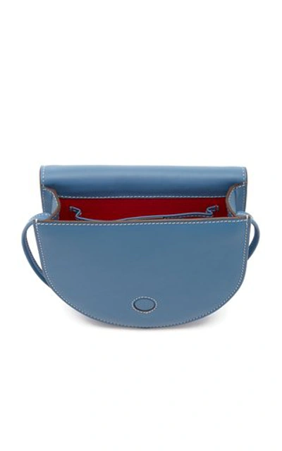 Shop Mark Cross Dunes Leather Crossbody Bag In Blue