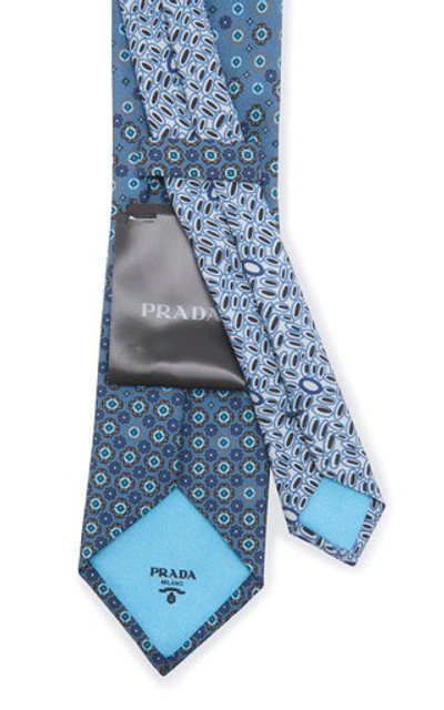 Shop Prada Diamond-print Silk Tie
