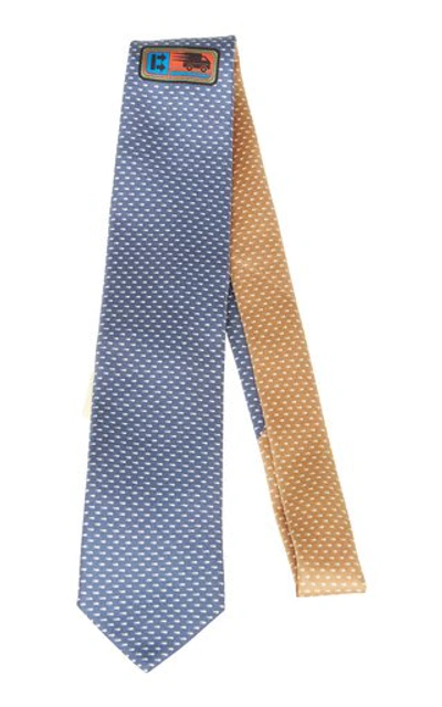 Shop Prada Polka-dot Silk Tie In Print