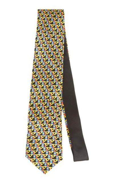 Shop Prada Printed Silk Tie