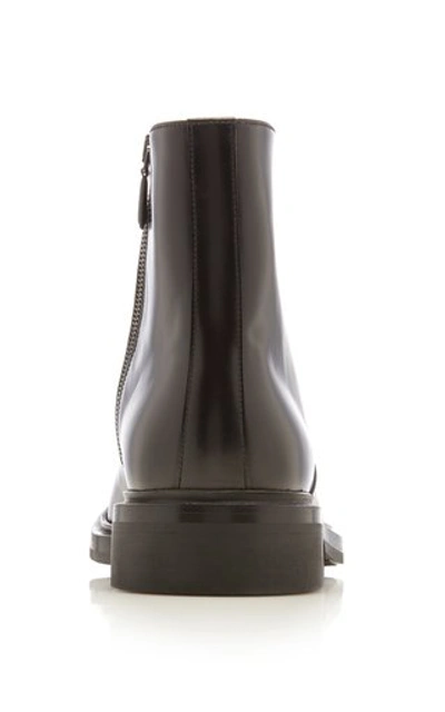 Shop Prada Leather Chelsea Boots In Black