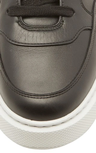 Shop Prada Leather High-top Sneakers In Black