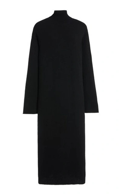Shop La Collection Angelica Cashmere Turtleneck Midi Dress In Black