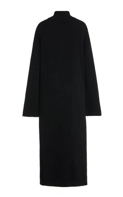 Shop La Collection Angelica Cashmere Turtleneck Midi Dress In Black
