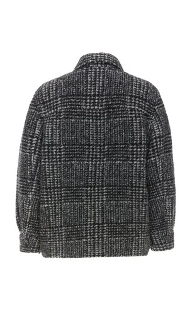 Shop Isabel Marant Étoile Gastoni Houndstooth Wool-blend Jacket In Black