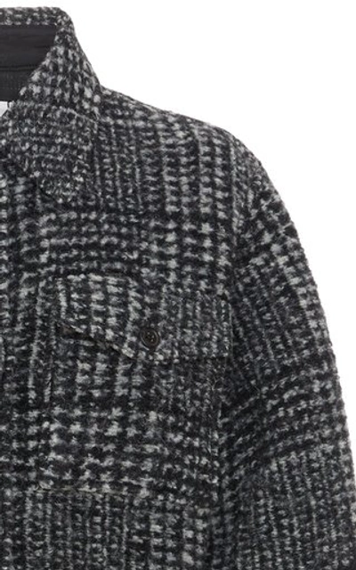 Shop Isabel Marant Étoile Gastoni Houndstooth Wool-blend Jacket In Black