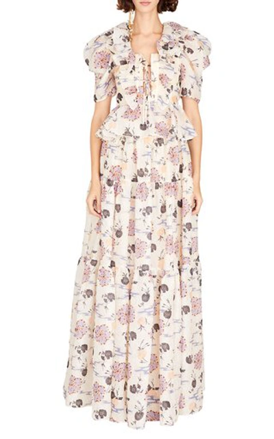 Shop Ulla Johnson Women's Chantal Organza-cloquã© Midi Skirt In Print