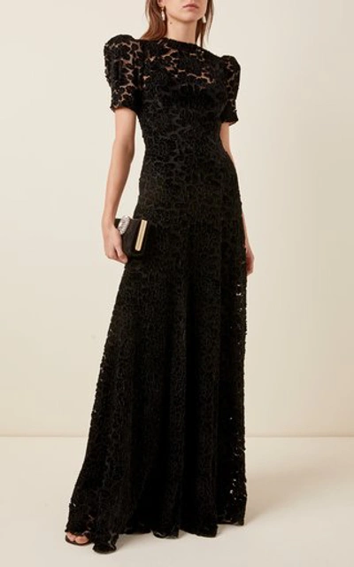 Shop The Vampire's Wife Embroidered Lace Maxi Dress In Black