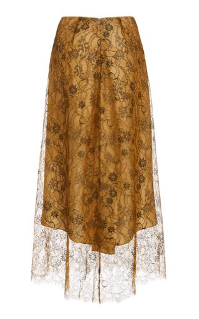 Shop Vince Lace Slip Skirt In Brown