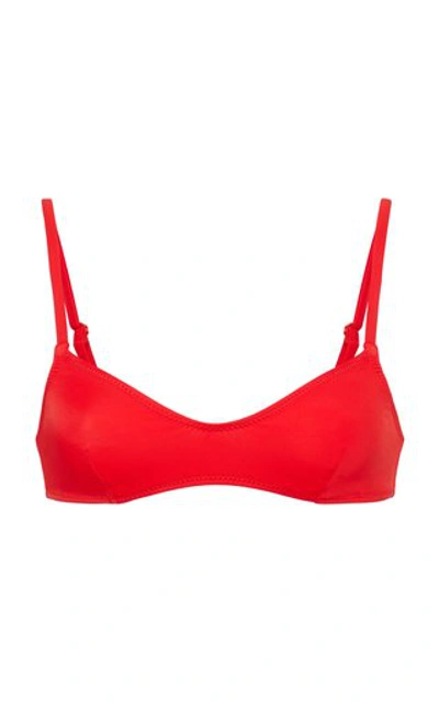 Shop Solid & Striped Rachel Bikini Top In Red