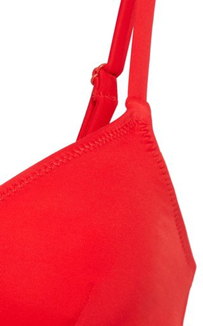 Shop Solid & Striped Rachel Bikini Top In Red