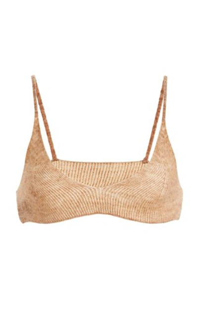 Shop Jacquemus Valensole Mohair-blend Bralette In Neutral