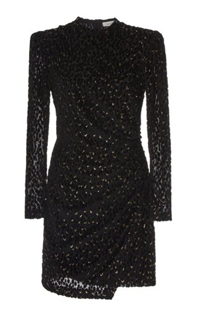 Shop A.l.c Jane Ruched Velvet Mini Dress In Black