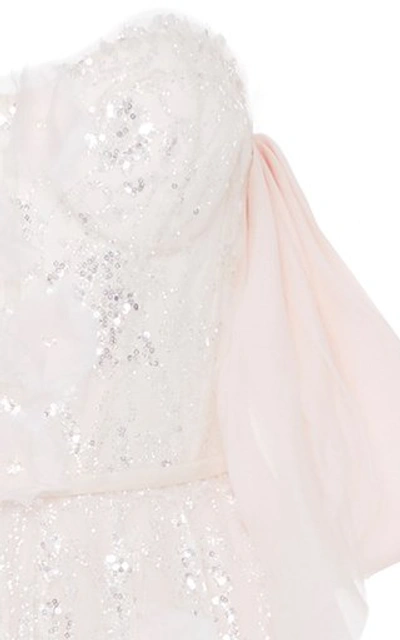 Shop Mira Zwillinger Exclusive Skye Sequined Lace Gown In Pink