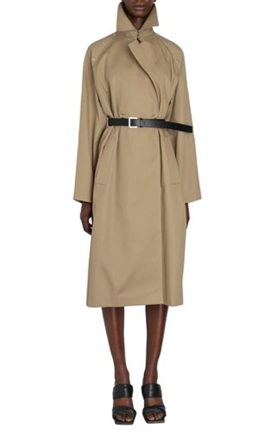 Shop Boyarovskaya Women's Convertible Leather-paneled Gabardine Trench Coat In Neutral