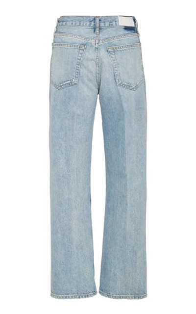 Shop Re/done Rigid High-rise Straight-leg Jeans In Light Wash