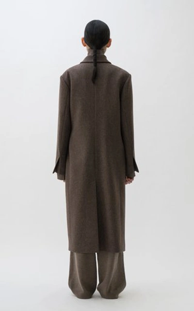 Shop Le17 Septembre Belted Wool-blend Coat In Navy