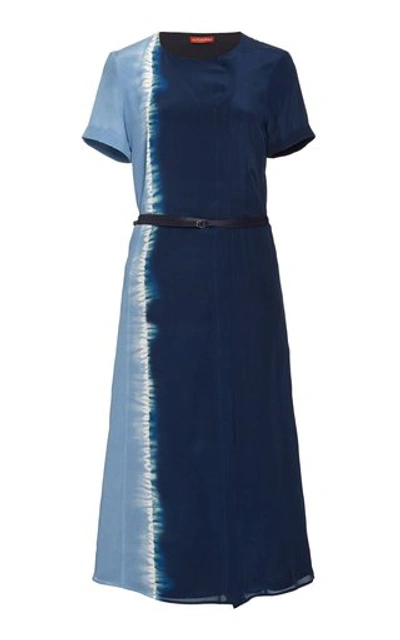 Shop Altuzarra Nori Silk Georgette Midi Dress In Blue