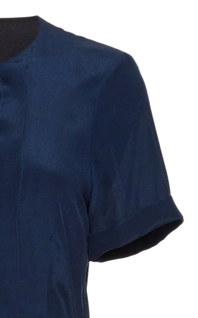 Shop Altuzarra Nori Silk Georgette Midi Dress In Blue