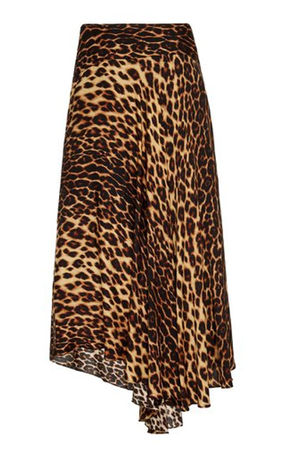 Shop A.l.c Lev Leopard Print Silk-blend Midi Skirt In Animal