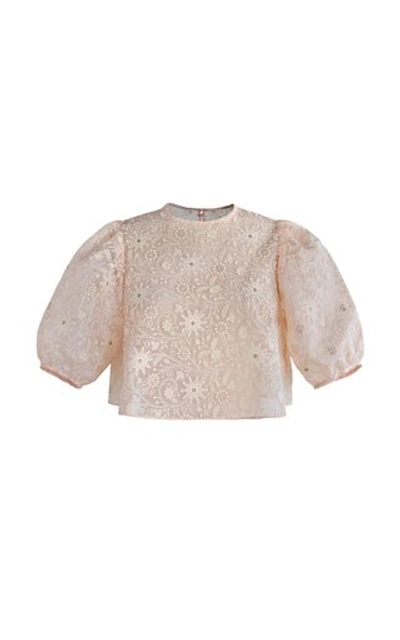 Shop Alix Of Bohemia Rina Embroidered Lace Top One Of A Kind In Pink