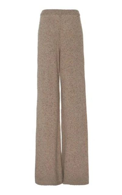 Shop Joseph Tweed Knit Wool-blend Flared Pants In Neutral