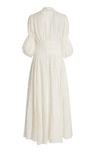 Shop Cult Gaia Willow Button-front Linen Gauze Midi Dress In White