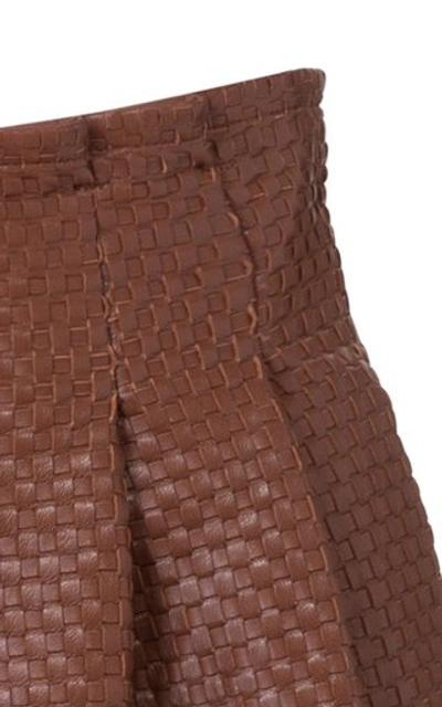 Shop Dodo Bar Or Women's Tricia Woven Leather Pencil Skirt In Brown,white