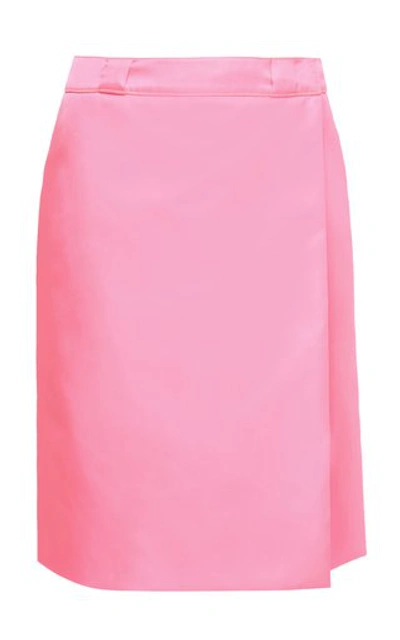 Shop Prada High-rise Wrap Skirt In Pink