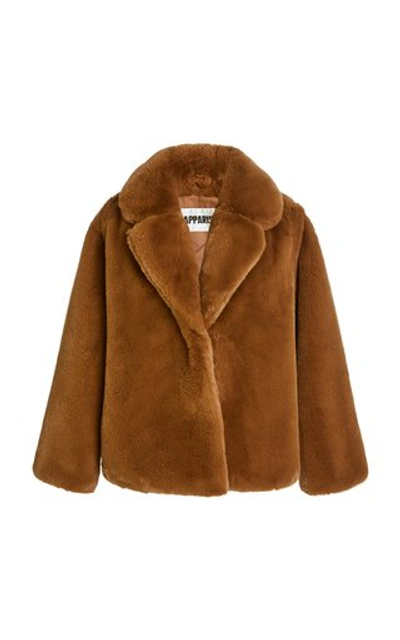 Shop Apparis Manon Faux Fur Coat In Brown