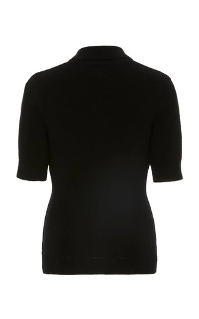 Shop Proenza Schouler White Label Bouclã© Knit Polo Shirt In Black