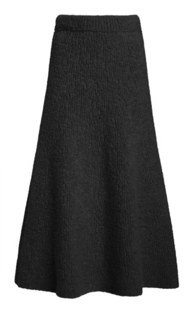 Shop Gabriela Hearst Women's Pablo Cashmere Bouclã© Midi Skirt In Black,white