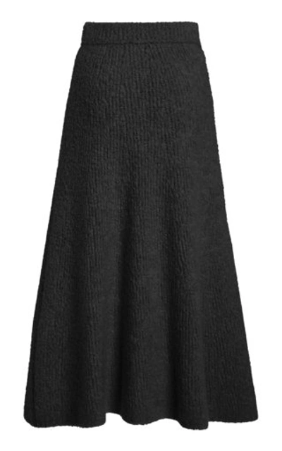 Shop Gabriela Hearst Women's Pablo Cashmere Bouclã© Midi Skirt In Black,white