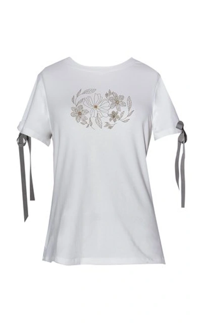 Shop Andres Otalora Lily Cotton T-shirt In White