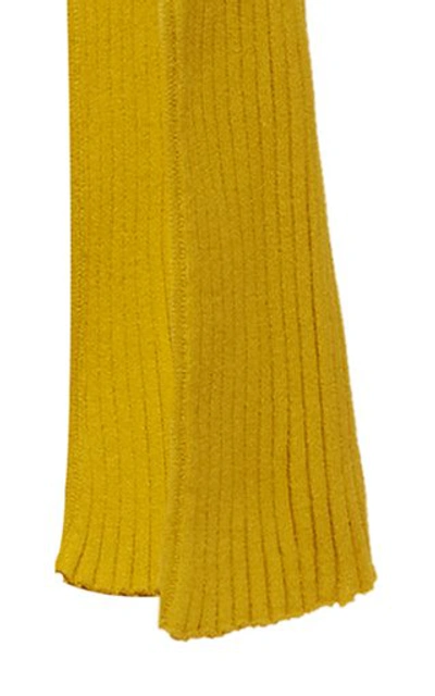 Shop Boyarovskaya Women's Claire Cutout Ribbed-knit Midi Dress In Yellow,white