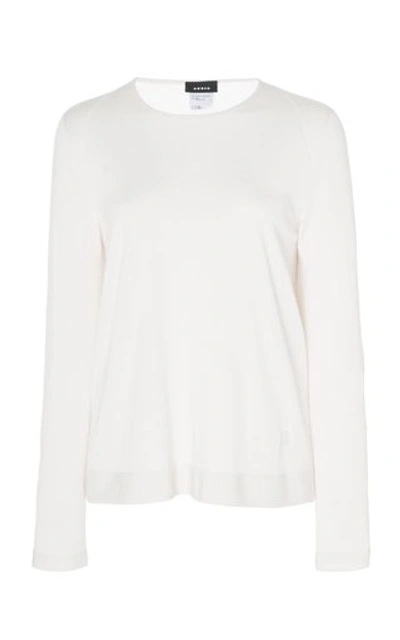 Shop Akris Cashmere And Silk-blend Ribbed Knit Sweater In Neutral