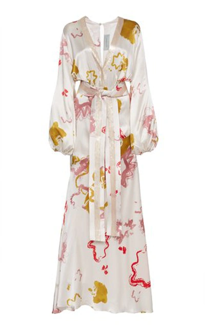 Shop Silvia Tcherassi Capri Printed Silk-blend Maxi Dress