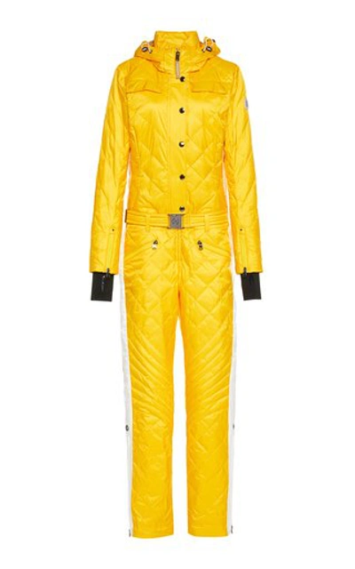 Shop Bogner Greta Hooded Quilted Ripstop Jumpsuit In Yellow