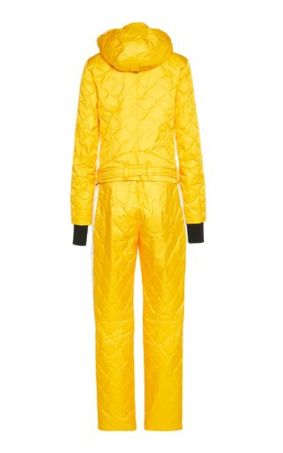 Shop Bogner Greta Hooded Quilted Ripstop Jumpsuit In Yellow