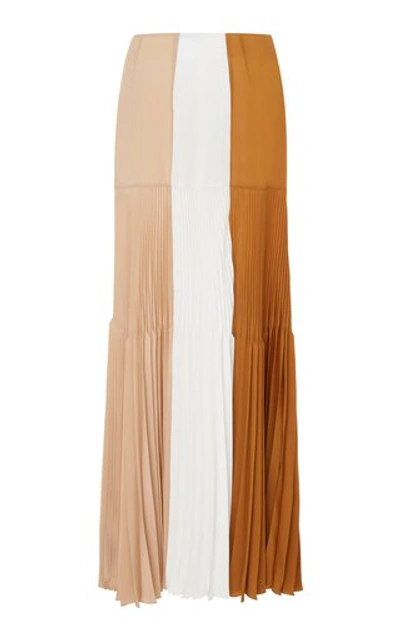 Shop Givenchy Color-block Silk Skirt In Neutral