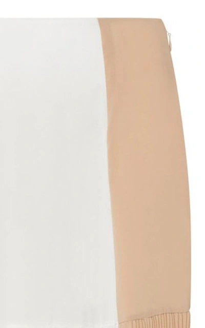 Shop Givenchy Color-block Silk Skirt In Neutral