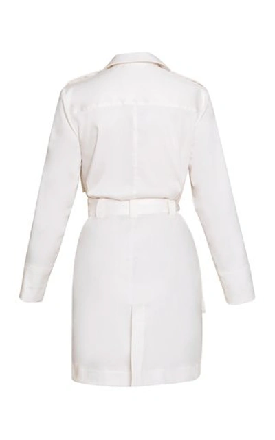 Shop Andres Otalora Garcia Belted Cotton Trench Coat Dress In White