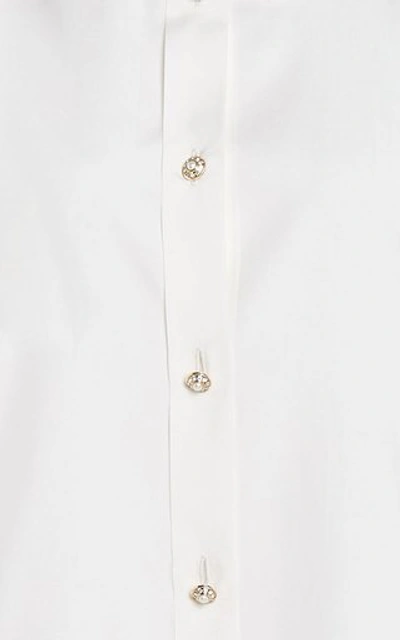 Shop Alessandra Rich Silk Blouse With Crystal Buttons In White