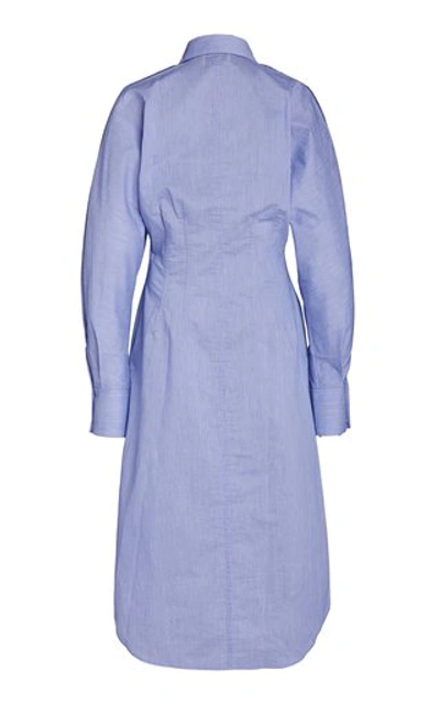 Shop Acne Studios Danete Cotton-blend Shirt Dress In Blue