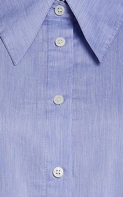 Shop Acne Studios Danete Cotton-blend Shirt Dress In Blue