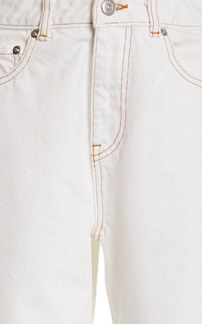 Shop Ganni Rigid High-rise Straight-leg Jean In White