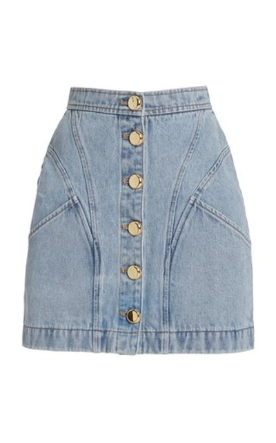 Shop Acler Women's Florence Cotton Denim Mini Skirt In Medium Wash