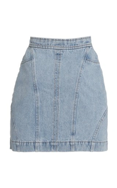 Shop Acler Women's Florence Cotton Denim Mini Skirt In Medium Wash